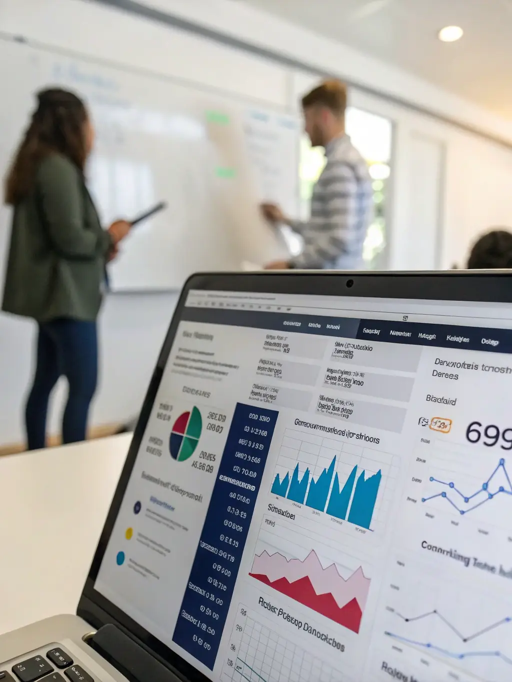 An image showcasing a dashboard of AI marketing tools with graphs and analytics, used to illustrate HookifyAI's AI-Powered Marketing Tools.